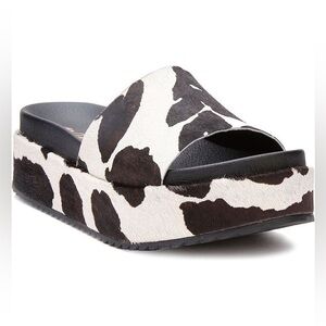 Matisse | Hideaway Genuine Calf Hair Platform Slide Sandals